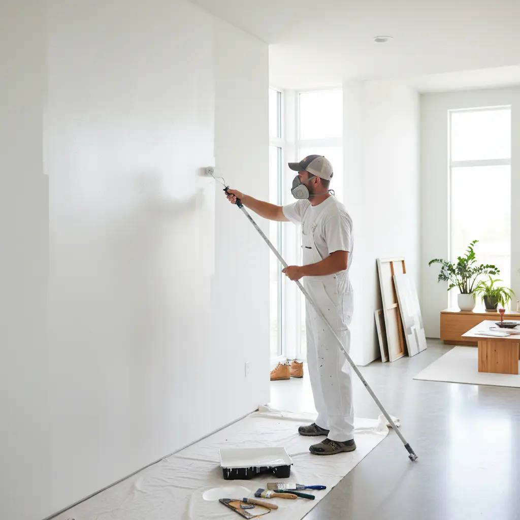 Artisan travaillant sur un chantier de rénovation